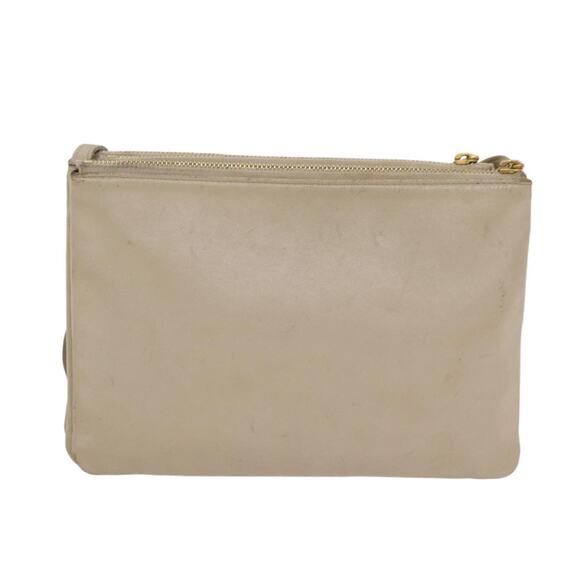 CELINE Trio Shoulder Bag Leather Beige Gold - Picture 3 of 13